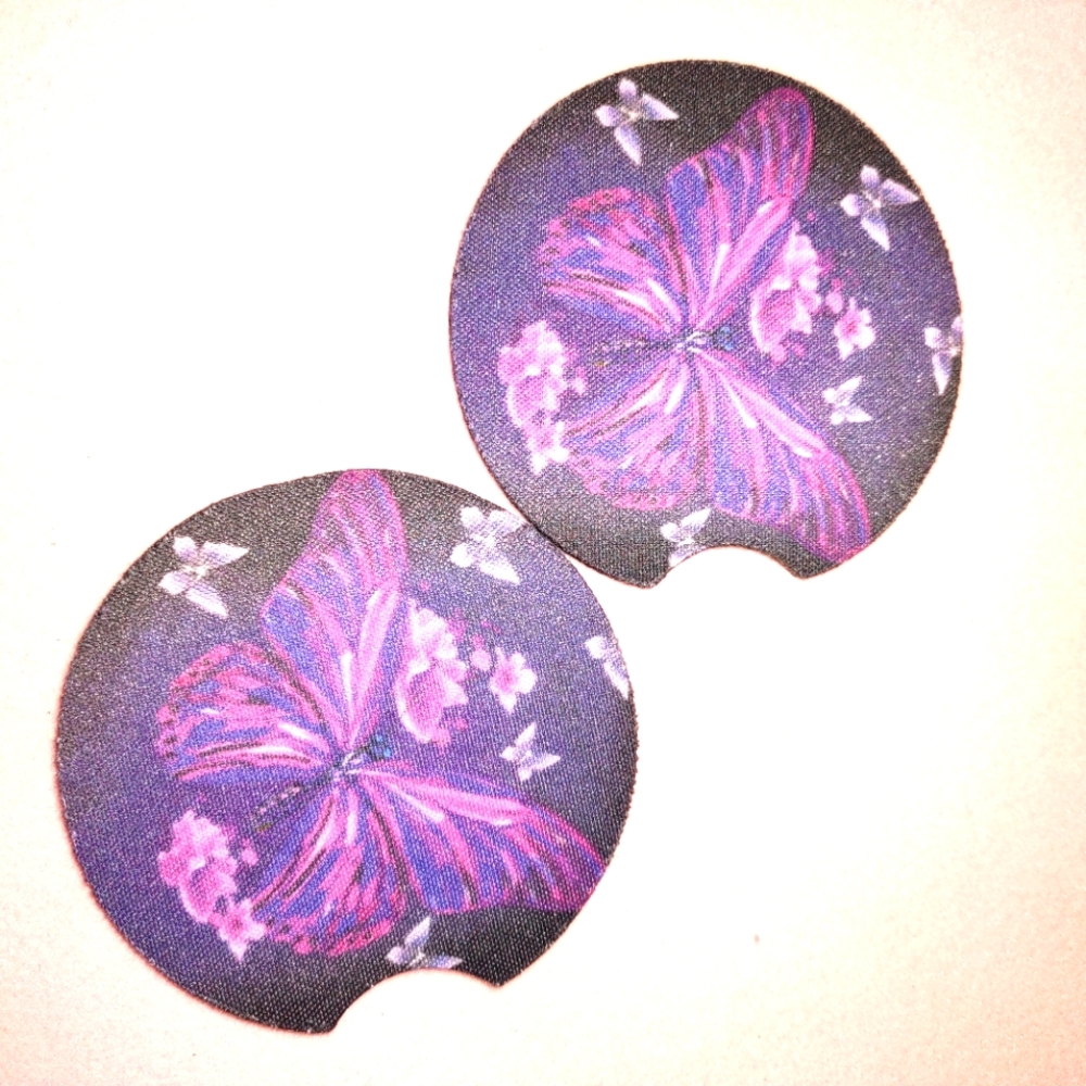 Butterfly Neoprene Car Coasters
